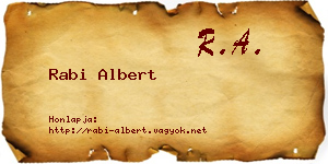 Rabi Albert névjegykártya