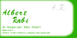 albert rabi business card